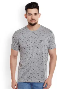 MACK JONNEY MACK Men Grey Melange Printed T-shirt