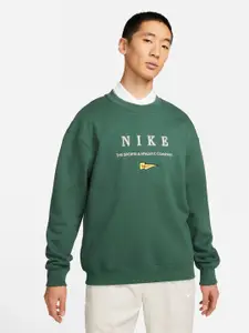 Nike Self Design Brand Logo Embroidered CRW FLC HWYWT NCPS Loose Fit Sweatshirt