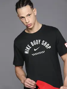 Nike Men Dri-Fit Body Shop Typography Printed Training or Gym T-shirt