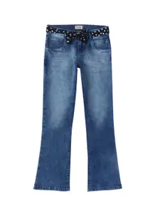 Gini and Jony Kids Girls Cotton Flared Heavy Fade Jeans