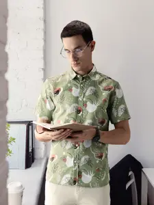 Flying Machine Floral Print Holiday Casual Shirt