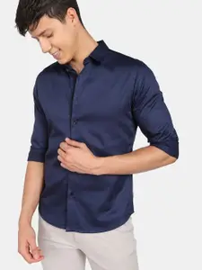 Flying Machine Solid Satin Casual Shirt