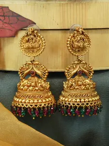 GRIIHAM Gold-Plated Classic Antique Jhumkas Earrings