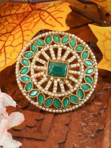 GRIIHAM Gold-Plated AD Stone Studded Finger Ring