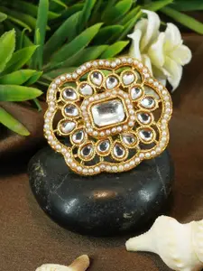 GRIIHAM Gold-Plated Stones-Studded Finger Ring