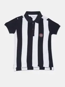 U.S. Polo Assn. Kids Boys Striped Polo Collar Cotton T-shirt