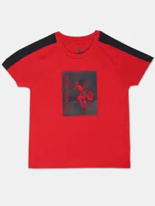 U.S. Polo Assn. Kids U S Polo Assn Kids Boys Red Printed Applique T-shirt