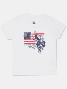 U.S. Polo Assn. Kids Boys Graphic Printed Pure Cotton T-shirt