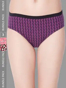 Dollar Missy Pack of 3 Deep Printed Outer Elasticated Hipster Panty MMBB-101P-ASST05-PO3