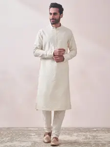 Manyavar Men Embroidered Kurta with Churidar