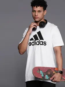 ADIDAS Men IN  Brand Logo Printed Pure Cotton T-shirt