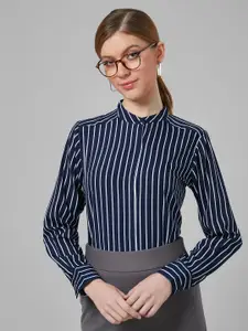 Style Quotient Women Chalk Striped Regular Formal Shirt