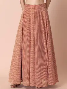 INDYA Chevron-Printed Tiered Maxi Skirts