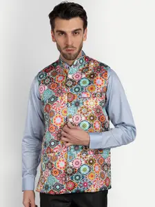Vandnam Fabrics Men Floral Printed Nehru Jacket