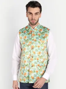 Vandnam Fabrics Men Floral Printed Nehru Jacket