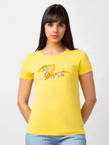 SPYKAR Women Typography Printed T-shirt