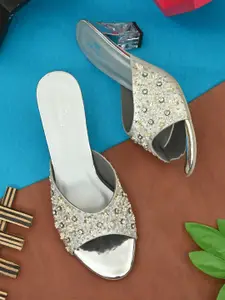 pelle albero Embellished Party Block Heels