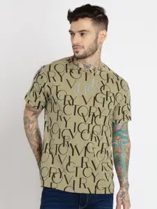 Status Quo Men Typography Printed Cotton T-shirt