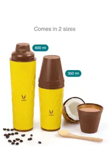 Vaya Drynk Yellow Textured Water Bottles With Gulper Lid 350 ml