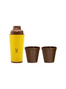 Vaya Drynk Yellow Textured Water Bottles With Gulper Lid 350 ml