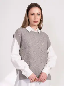 B.Copenhagen Women Self Design Sweater Vest