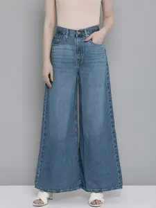 Levis Women Pure Cotton Baggy Fit Heavy Fade Mid-Rise Jeans