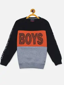 Crimsoune Club Boys Colourblocked Cotton Sweatshirt