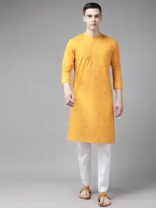 See Designs Men Woven Design Pure Cotton Kurta With Pyjamas