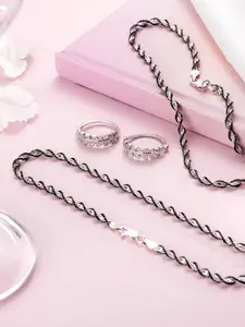 Zavya 925 Sterling Silver Anklet With Toe Rings