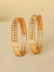 AccessHer Women Set Of 2 Gold-Plated Traditional Bangles