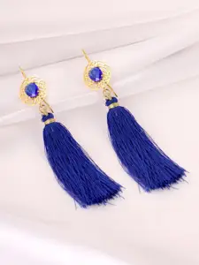 Tistabene Gold-Plated Tassel Contemporary Drop Earrings