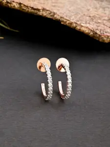 Tistabene Rose Gold-Plated Contemporary Half Hoop Earrings