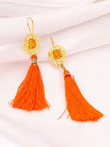 Tistabene Gold-Plated Contemporary Tasselled Drop Earrings