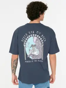 Trendyol Men Graphic Printed Pure Cotton T-shirt