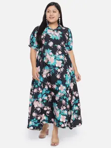 Indietoga Plus Size Floral Printed Maxi Dress