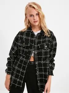 Trendyol Women Cotton Tartan Checks Casual Shirt