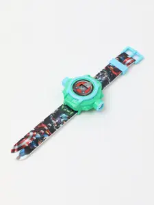 Marvel Boys Avenger Printed Dial & Straps Digital Multi Function Projector Watch