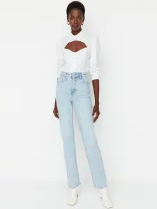Trendyol Women Straight Fit Heavy Fade Cotton Jeans