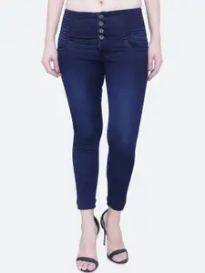 FCK-3 Women Vegas High-Rise Light Fade Embroidered Cotton Stretchable Jeans