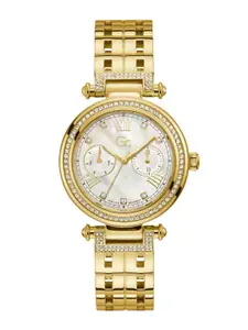 GC Women Embellished Stainless Steel Bracelet Style Straps Analogue Watch Y78002L1MF