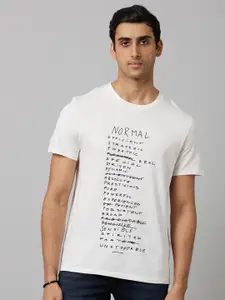 Celio Men White Typography Printed T-shirt