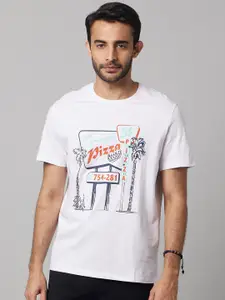Celio Men White Typography T-shirt