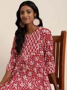 Taavi Block Print Legacy Floral Printed Pure Cotton Kurta