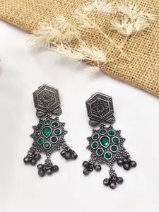 TEEJH Oxidised Contemporary Drop Earrings