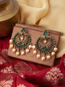 TEEJH Gold-Plated Crescent Shaped Chandbalis