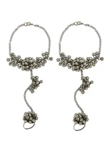 TEEJH Oxidised Ghungroo Anklet