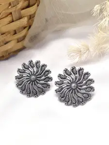 TEEJH Oxidised Contemporary Studs Earrings