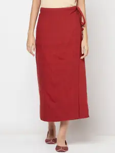 Fabindia Cotton Wrap Midi-Length Skirts