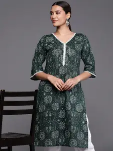 Libas Women Bandhani Printed Flared Sleeves Kurta