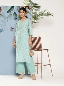 Libas Women Floral Motifs Printed Gotta Patti Kurta